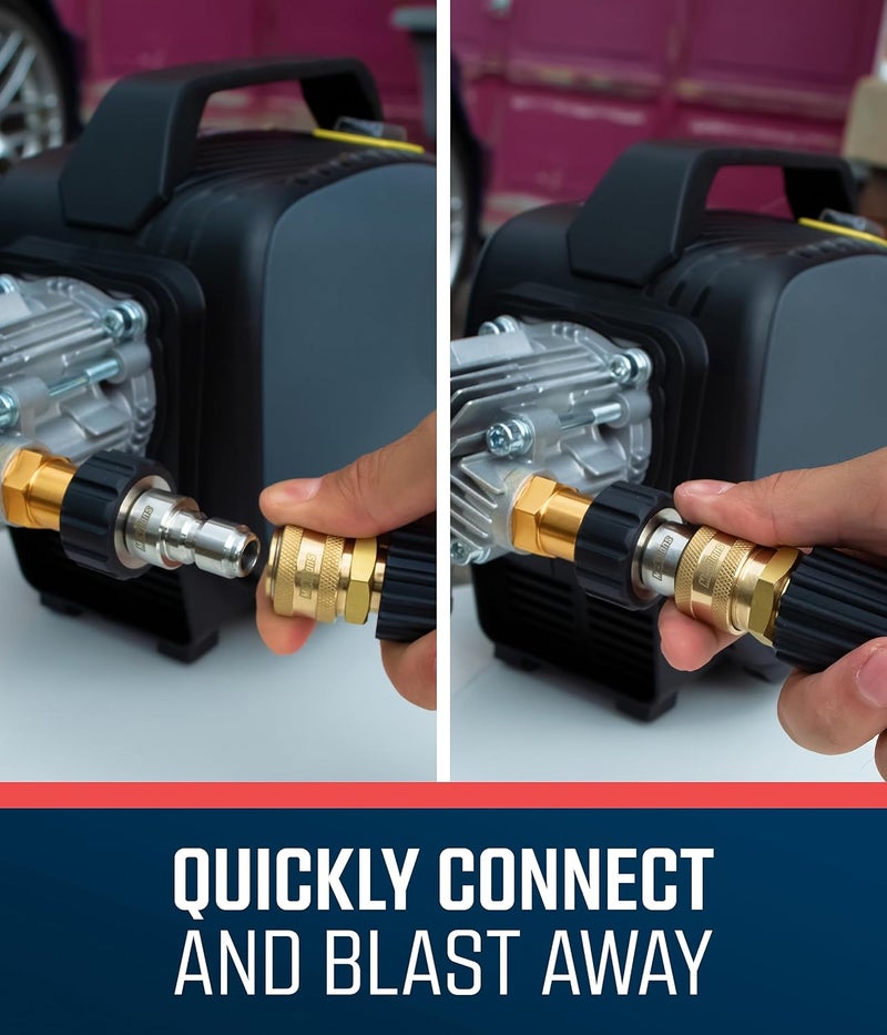 McKillans ® Pressure Washer Quick Connect Kit, M22-14mm to 3/8" Male Female Quick Disconnect Kit for Power Washer (Brass) - Image 3